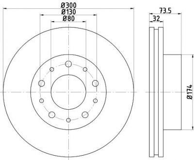 Hella 8DD 355 113-701 тормозной диск на FIAT DUCATO фургон (250, 290)