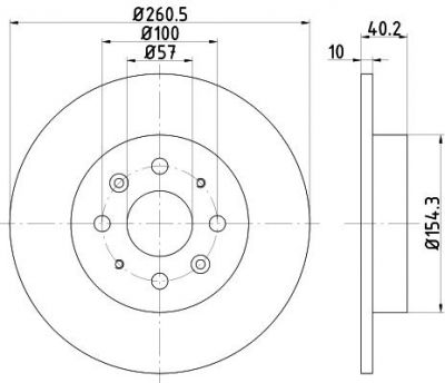 Hella 8DD 355 114-081 тормозной диск на KIA SHUMA II (FB)