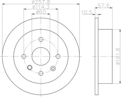 Hella 8DD 355 114-161 тормозной диск на DAEWOO LACETTI Наклонная задняя часть (KLAN)