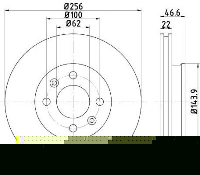 Hella 8DD 355 114-361 тормозной диск на HYUNDAI ACCENT III седан (MC)