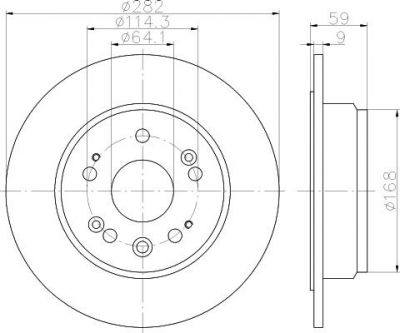 Hella 8DD 355 114-431 тормозной диск на HONDA CR-V II (RD_)