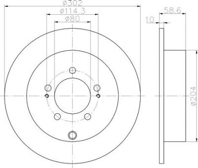 Hella 8DD 355 114-561 тормозной диск на MITSUBISHI OUTLANDER II (CW_W)
