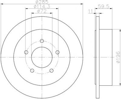 Hella 8DD 355 114-801 тормозной диск на JEEP GRAND CHEROKEE I (ZJ)