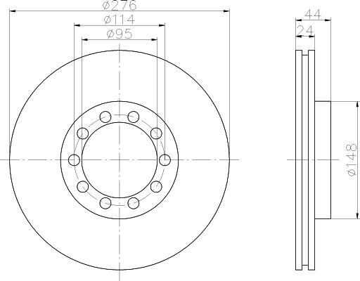 Hella 8DD 355 117-571 тормозной диск на RENAULT TRUCKS B c бортовой платформой/ходовая часть