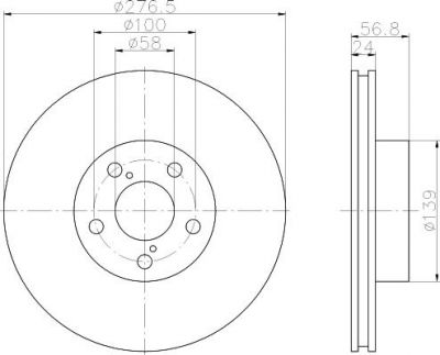 Hella 8DD 355 118-101 тормозной диск на SUBARU LEGACY IV универсал (BL, BP, B13_)