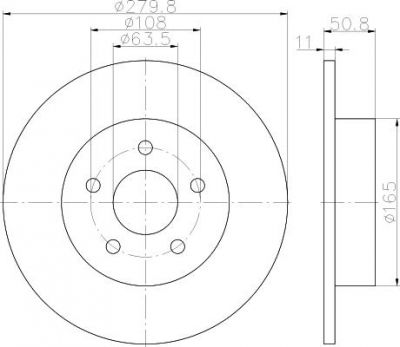 Hella 8DD 355 118-211 тормозной диск на FORD C-MAX II (DXA/CB7, DXA/CEU)