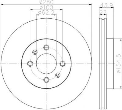 Hella 8DD 355 118-251 тормозной диск на KIA RIO III седан (UB)