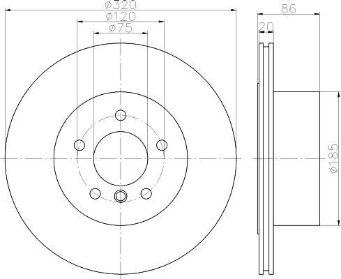 Hella 8DD 355 119-201 тормозной диск на 5 Touring (E61)