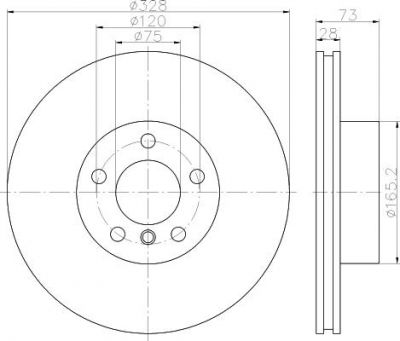Hella 8DD 355 119-531 тормозной диск на X3 (F25)