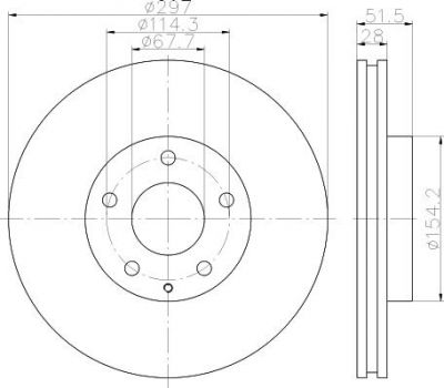Hella 8DD 355 119-581 тормозной диск на MAZDA CX-5 (KE, GH)