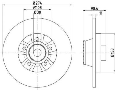 Hella 8DD 355 120-571 тормозной диск на RENAULT KANGOO BE BOP (KW0/1_)