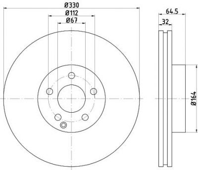 Hella 8DD 355 121-051 тормозной диск на MERCEDES-BENZ GLK-CLASS (X204)