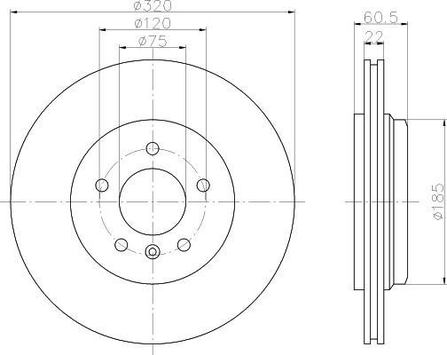 Hella 8DD 355 122-101 тормозной диск на 3 кабрио (E46)