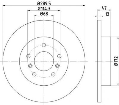Hella 8DD 355 122-771 тормозной диск на NISSAN QASHQAI (J11, J11_)
