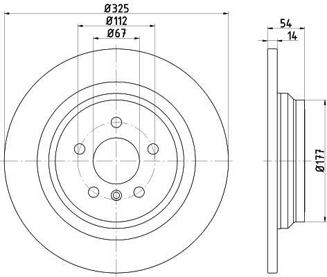 Hella 8DD 355 122-861 тормозной диск на MERCEDES-BENZ GLE (W166)