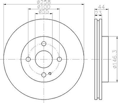 Hella 8DD 355 128-851 тормозной диск на MAZDA 2 (DE)