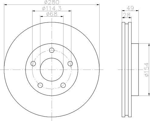 HELLA Диск тормозной NISSAN X-TRAIL (T30)/MAXIMA QX (A33)/PRIMERA (P12) передний вент. (402063Y502, 8DD355108-011)