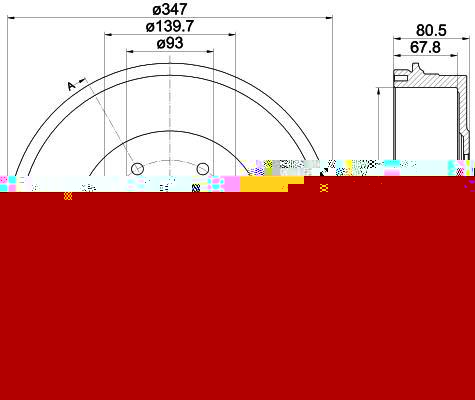 Hella 8DT 355 301-831 тормозной барабан на FORD RANGER (TKE)