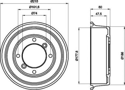 Hella 8DT 355 302-041 тормозной барабан на AUSTIN MINI