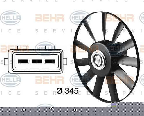 Hella 8EW 009 144-511 вентилятор, охлаждение двигателя на VW PASSAT Variant (3A5, 35I)