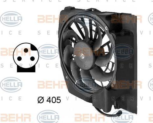 Hella 8EW 009 158-711 вентилятор, охлаждение двигателя на 3 (E36)