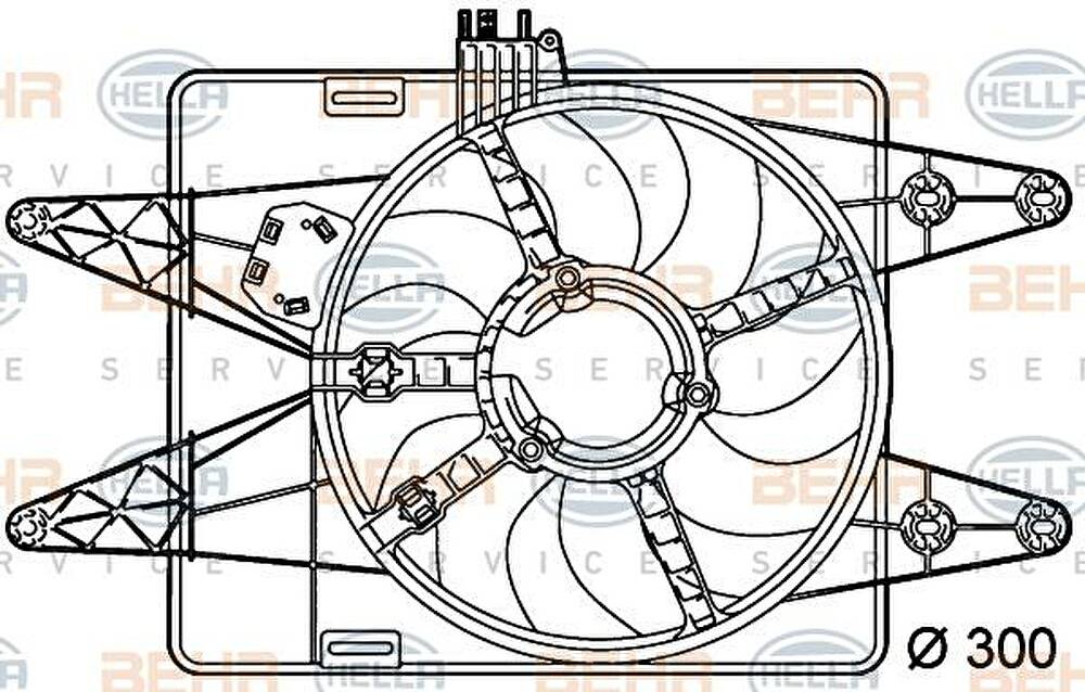 Hella 8EW 351 039-481 вентилятор, охлаждение двигателя на FIAT DOBLO Cargo (223)