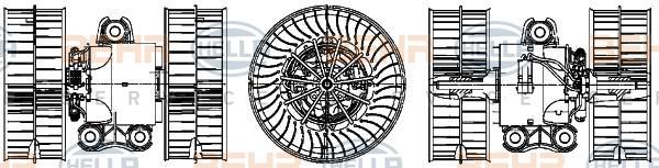 HELLA Моторчик отопителя MB VITO (000 835 79 04, 8EW009158-181)