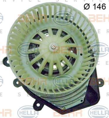 HELLA Вентилятор салона AUDI A4/Skoda superb/Passat B5/B6 (8D1820021, 8EW009159-081)