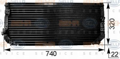 Hella 8FC 351 038-521 конденсатор, кондиционер на TOYOTA COROLLA Liftback (_E11_)