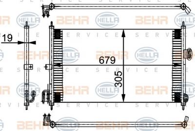 Hella 8FC 351 038-581 конденсатор, кондиционер на NISSAN ALMERA II Hatchback (N16)