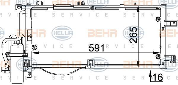 Hella 8FC 351 300-611 конденсатор, кондиционер на OPEL CORSA C фургон (F08, W5L)