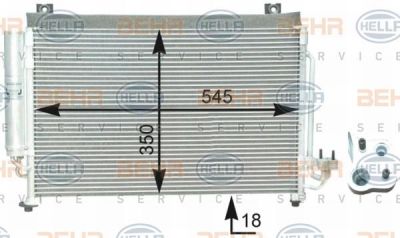 Hella 8FC 351 303-021 конденсатор, кондиционер на KIA RIO универсал (DC)