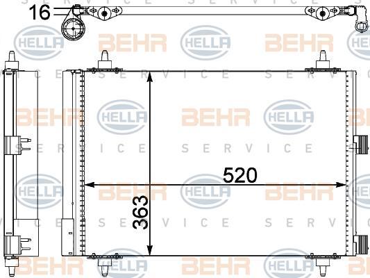Hella 8FC 351 303-374 конденсатор, кондиционер на PEUGEOT PARTNER фургон (5)