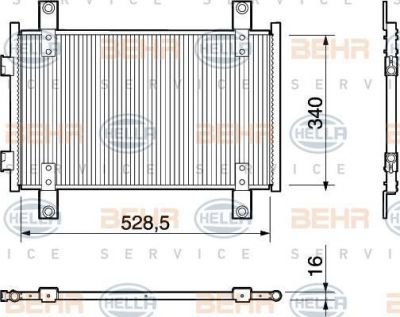 Hella 8FC 351 303-581 конденсатор, кондиционер на FIAT DUCATO автобус (244, Z_)