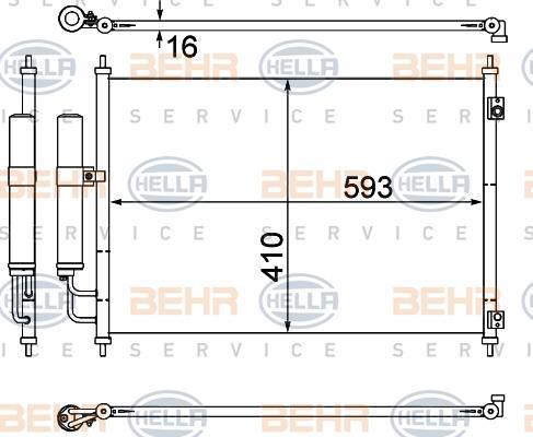 Hella 8FC 351 308-771 конденсатор, кондиционер на NISSAN X-TRAIL (T31)