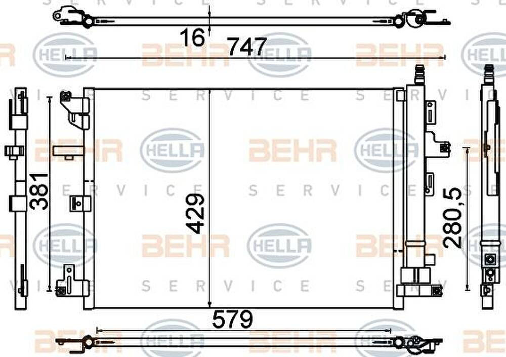 Hella 8FC 351 310-601 конденсатор, кондиционер на VOLVO XC90 I