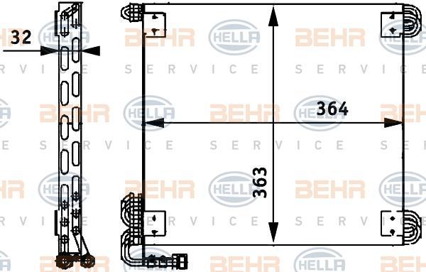 Hella 8FC 351 317-471 конденсатор, кондиционер на NISSAN ATLEON