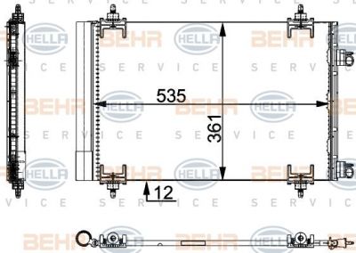 Hella 8FC 351 317-571 конденсатор, кондиционер на CITROEN BERLINGO (B9)