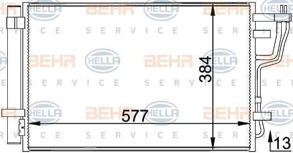 Hella 8FC 351 318-441 конденсатор, кондиционер на KIA PRO CEE'D (ED)