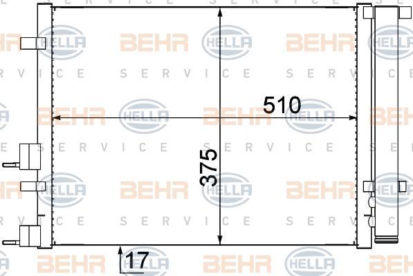 Hella 8FC 351 319-391 конденсатор, кондиционер на HYUNDAI i20 (PB, PBT)