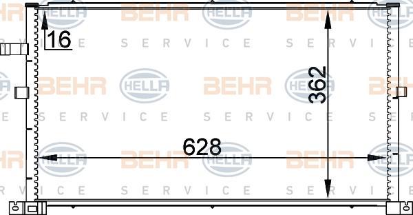 HELLA Радиатор кондиционера для а/м МКПП (1671713, 8FC351300-321)