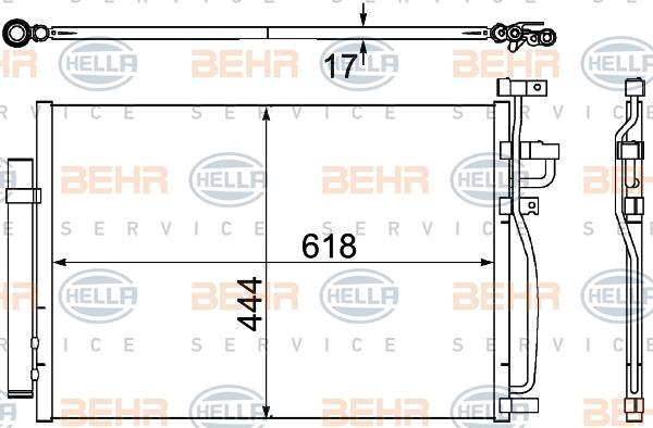 HELLA Радиатор кондиционера CHEVROLET Captiva//Antara 2,4/3,2L 06-> (96436393, 8FC351304-311)