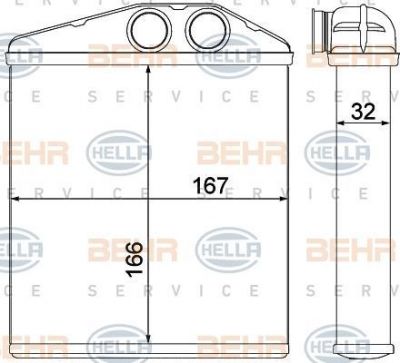 Hella 8FH 351 000-501 теплообменник, отопление салона на OPEL CORSA C (F08, F68)