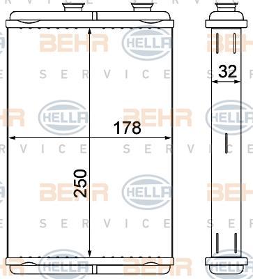 Hella 8FH 351 000-581 теплообменник, отопление салона на FIAT SCUDO (272, 270)