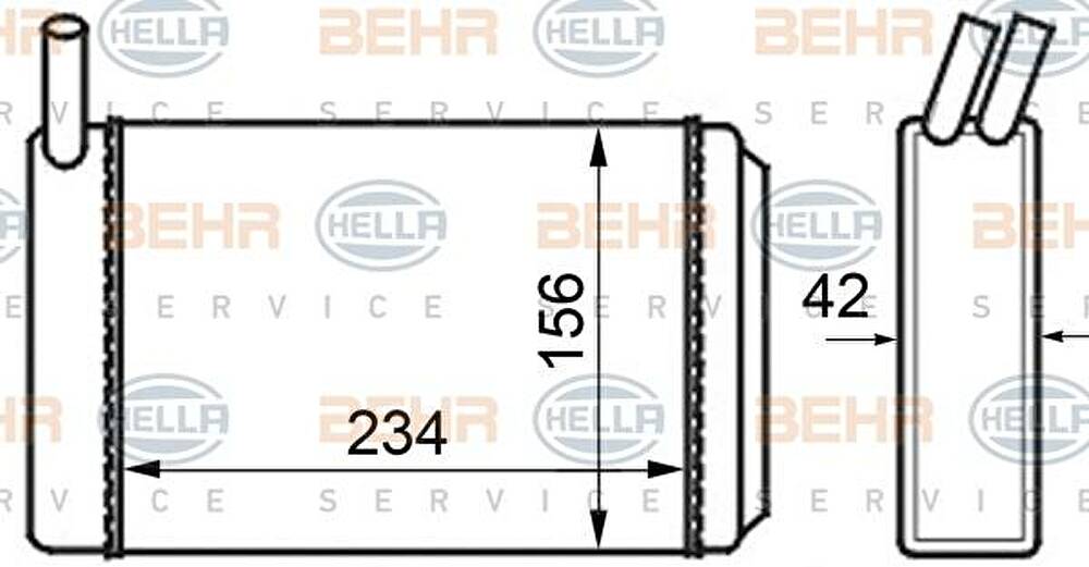 Hella 8FH 351 024-211 теплообменник, отопление салона на AUDI 80 (81, 85, B2)