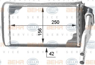 Hella 8FH 351 312-001 теплообменник, отопление салона на PEUGEOT 205 II (20A/C)
