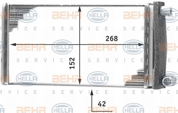 Hella 8FH 351 312-251 теплообменник, отопление салона на MERCEDES-BENZ T1 фургон (602)