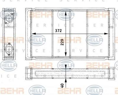 Hella 8FH 351 312-701 теплообменник, отопление салона на MERCEDES-BENZ O 303