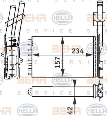 Hella 8FH 351 313-051 теплообменник, отопление салона на RENAULT 21 универсал (K48_)