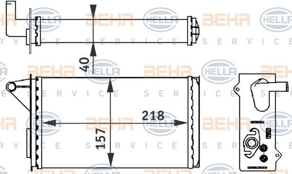 Hella 8FH 351 313-061 теплообменник, отопление салона на FIAT UNO (146A/E)